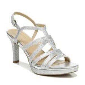 NATURALIZER BAYLOR WOMEN SANDAL SILVER GLITTER SIZE 11 BRAND NEW WITHOUT BOX